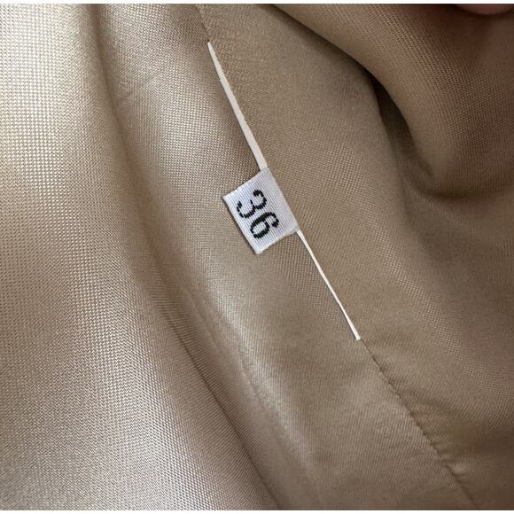 Vintage Jil Sander Wool Coat size DE 36 Camel w/ Fur Collar Double Breasted - Picture 7 of 10